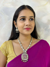 Antique Uncut Moissanite Victorian Polki Jewellery Necklace Set for weddings and parties online in Baby Pink color